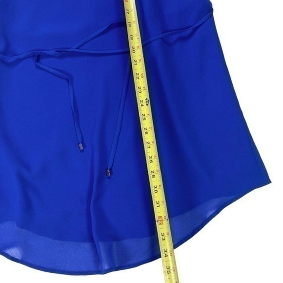Lost April Slip Dress Womens Size Small Royal Blue Sleeveless Belted Lined Mini - Picture 13 of 15